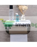 Водоустойчива поставка за тоалетна хартия с поставка за телефон